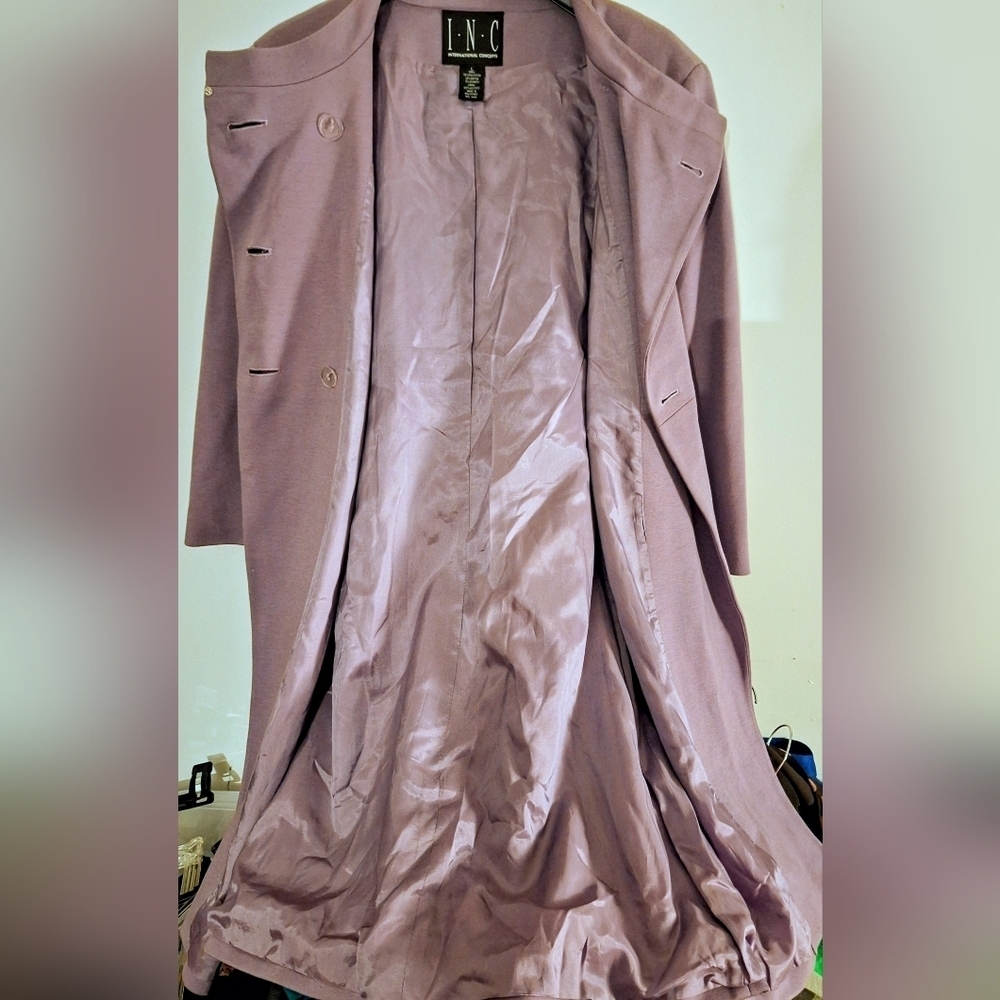 INC International Concepts Vintage Chic Lavender Women's Coat - Picture 6 of 6